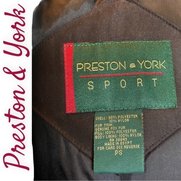 PRESTON & YORK Sport Puffer Coat Detachable Fox Fur Hood, Size Petite Small - Picture 5 of 7